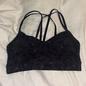 Subtle black cheetah print sports bra